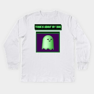 Thinking about my boo Kids Long Sleeve T-Shirt